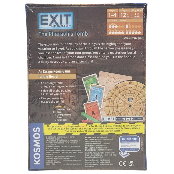 Exit The Game The Pharaoh's Tomb An Escape Room Game - Kosmos 2021 - Picture 2 of 3